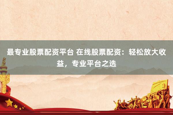 最专业股票配资平台 在线股票配资：轻松放大收益，专业平台之选