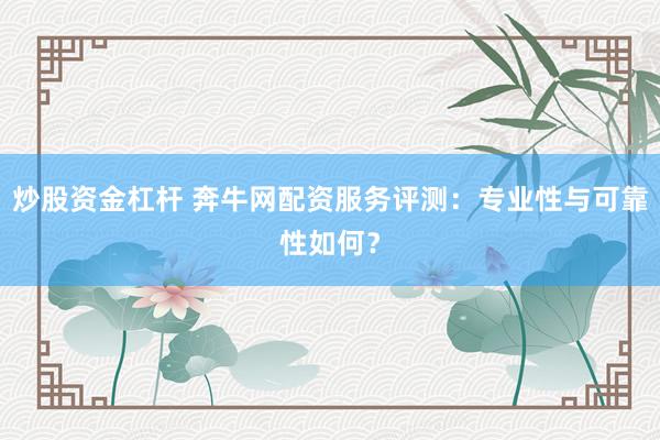 炒股资金杠杆 奔牛网配资服务评测：专业性与可靠性如何？