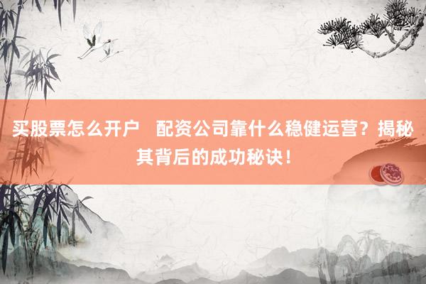 买股票怎么开户   配资公司靠什么稳健运营？揭秘其背后的成功秘诀！
