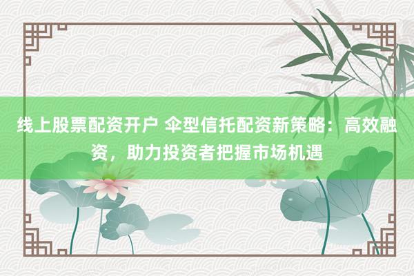 线上股票配资开户 伞型信托配资新策略：高效融资，助力投资者把握市场机遇