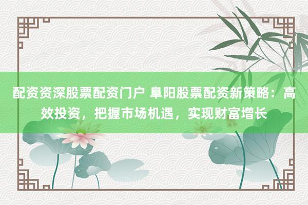 配资资深股票配资门户 阜阳股票配资新策略：高效投资，把握市场机遇，实现财富增长