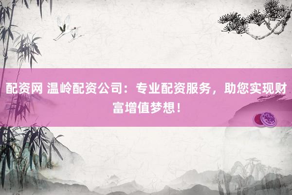 配资网 温岭配资公司：专业配资服务，助您实现财富增值梦想！