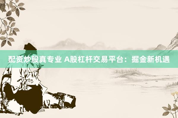 配资炒股真专业 A股杠杆交易平台:掘金新机遇