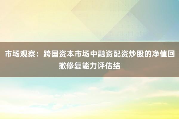 市场观察：跨国资本市场中融资配资炒股的净值回撤修复能力评估结