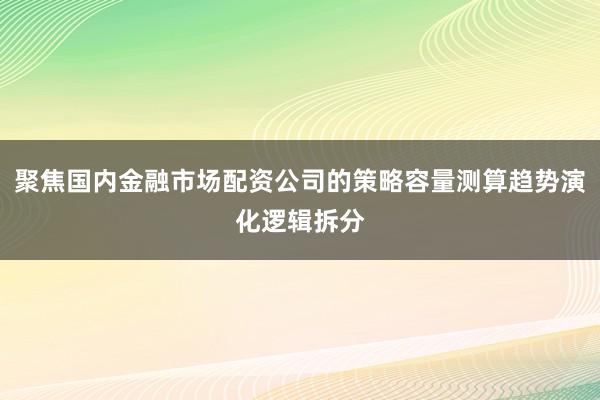 聚焦国内金融市场配资公司的策略容量测算趋势演化逻辑拆分