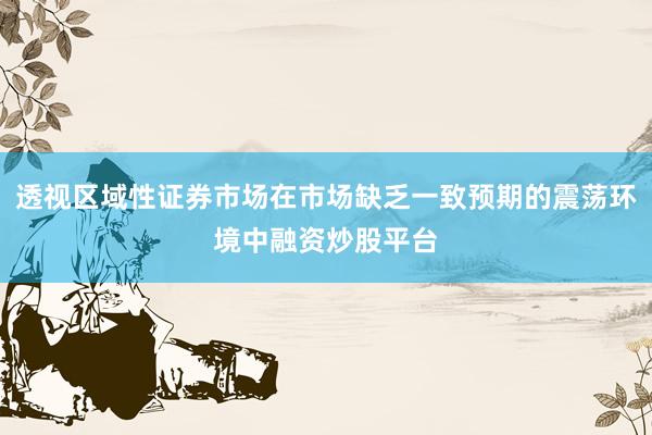 透视区域性证券市场在市场缺乏一致预期的震荡环境中融资炒股平台