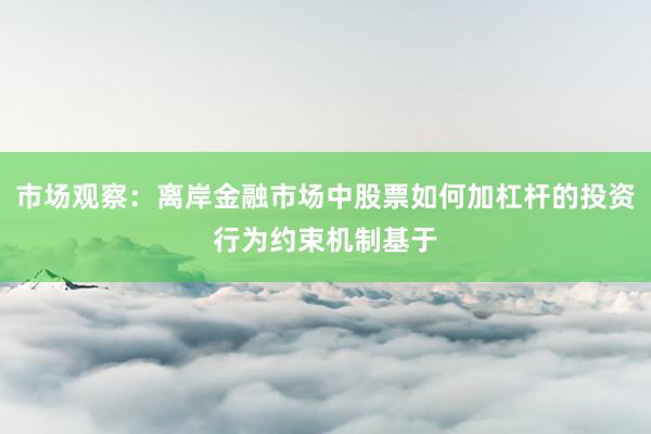 市场观察：离岸金融市场中股票如何加杠杆的投资行为约束机制基于