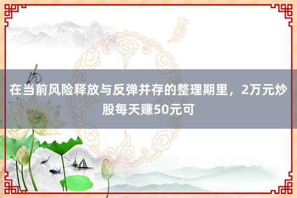 在当前风险释放与反弹并存的整理期里，2万元炒股每天赚50元可