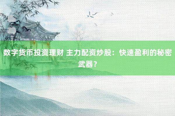 数字货币投资理财 主力配资炒股：快速盈利的秘密武器？