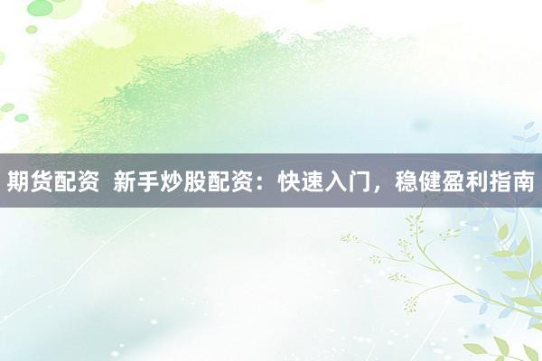 期货配资 新手炒股配资:快速入门,稳健盈利指南