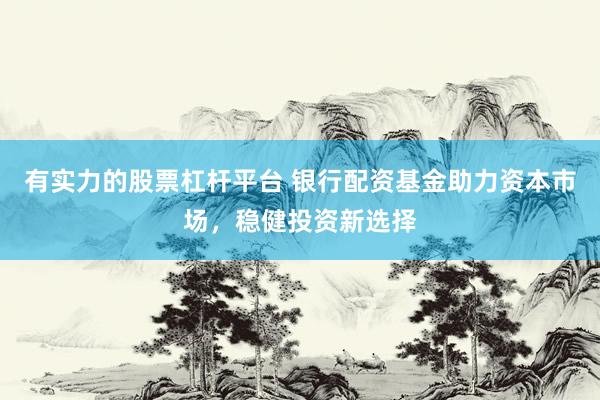 有实力的股票杠杆平台 银行配资基金助力资本市场，稳健投资新选择