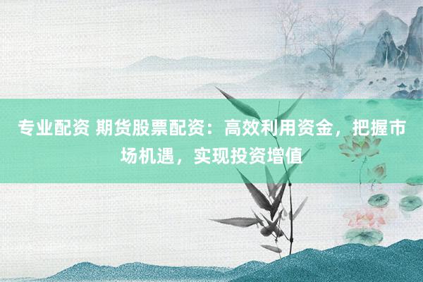 专业配资 期货股票配资：高效利用资金，把握市场机遇，实现投资增值