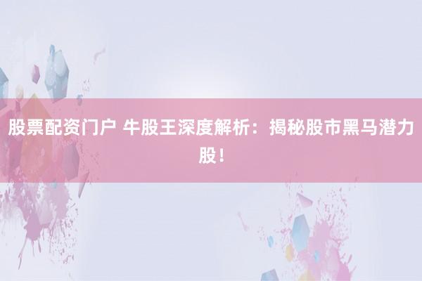 股票配资门户 牛股王深度解析：揭秘股市黑马潜力股！