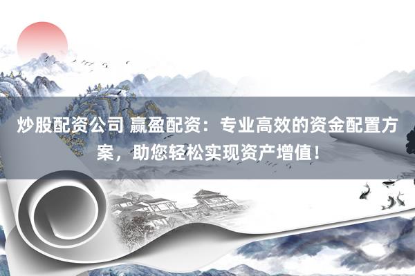 炒股配资公司 赢盈配资：专业高效的资金配置方案，助您轻松实现资产增值！