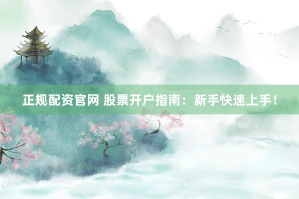 正规配资官网 股票开户指南：新手快速上手！
